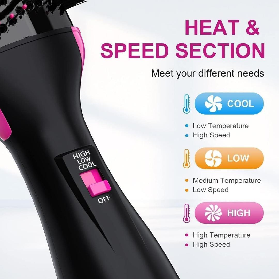 One Step Hair Dryer and Volumizer Round Hot Air Brush