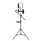 4-In-1 26cm Selfie Ring Light with 3 Phone and Microphone Holder