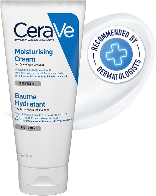 CeraVe Moisturising Cream for Dry to Very Dry Skin 177 ml with Hyaluronic Acid & 3 Essential Ceramides