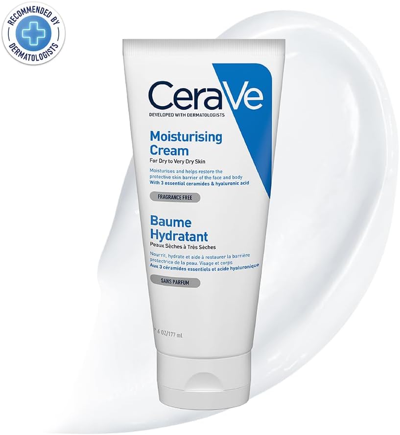 CeraVe Moisturising Cream for Dry to Very Dry Skin 177 ml with Hyaluronic Acid & 3 Essential Ceramides