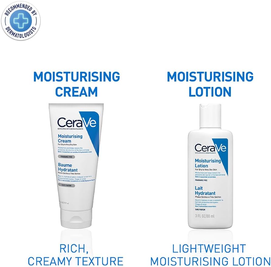 CeraVe Moisturising Cream for Dry to Very Dry Skin 177 ml with Hyaluronic Acid & 3 Essential Ceramides