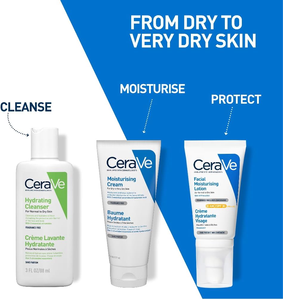 CeraVe Moisturising Cream for Dry to Very Dry Skin 177 ml with Hyaluronic Acid & 3 Essential Ceramides